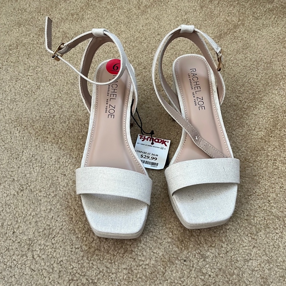 Linen Block Heel NWT